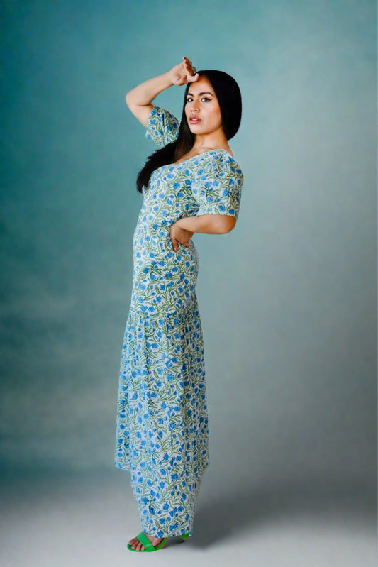 Block print maxi dress - Transcend
