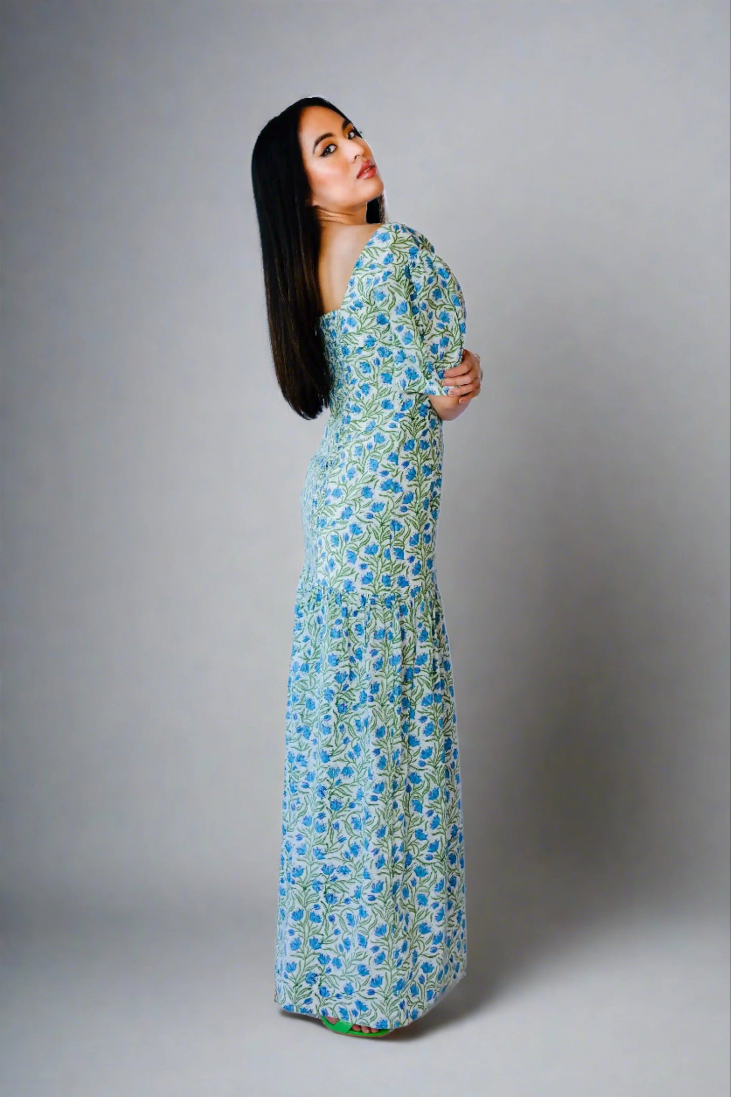 Block print maxi dress - Transcend