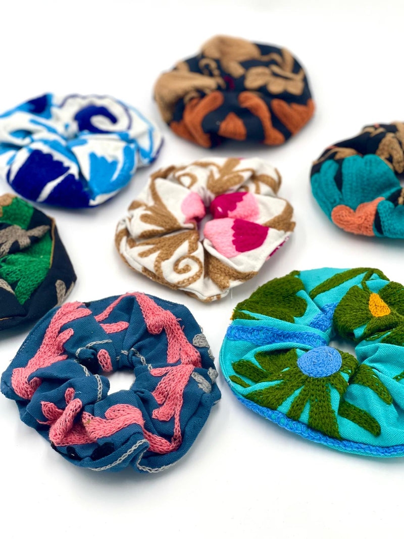 Embroidered Scrunchies (Zero Waste)