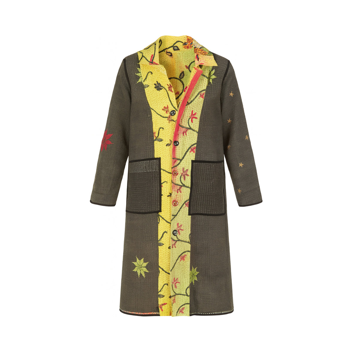 Leila Coat - The Olive Vine - M — reversible side, front