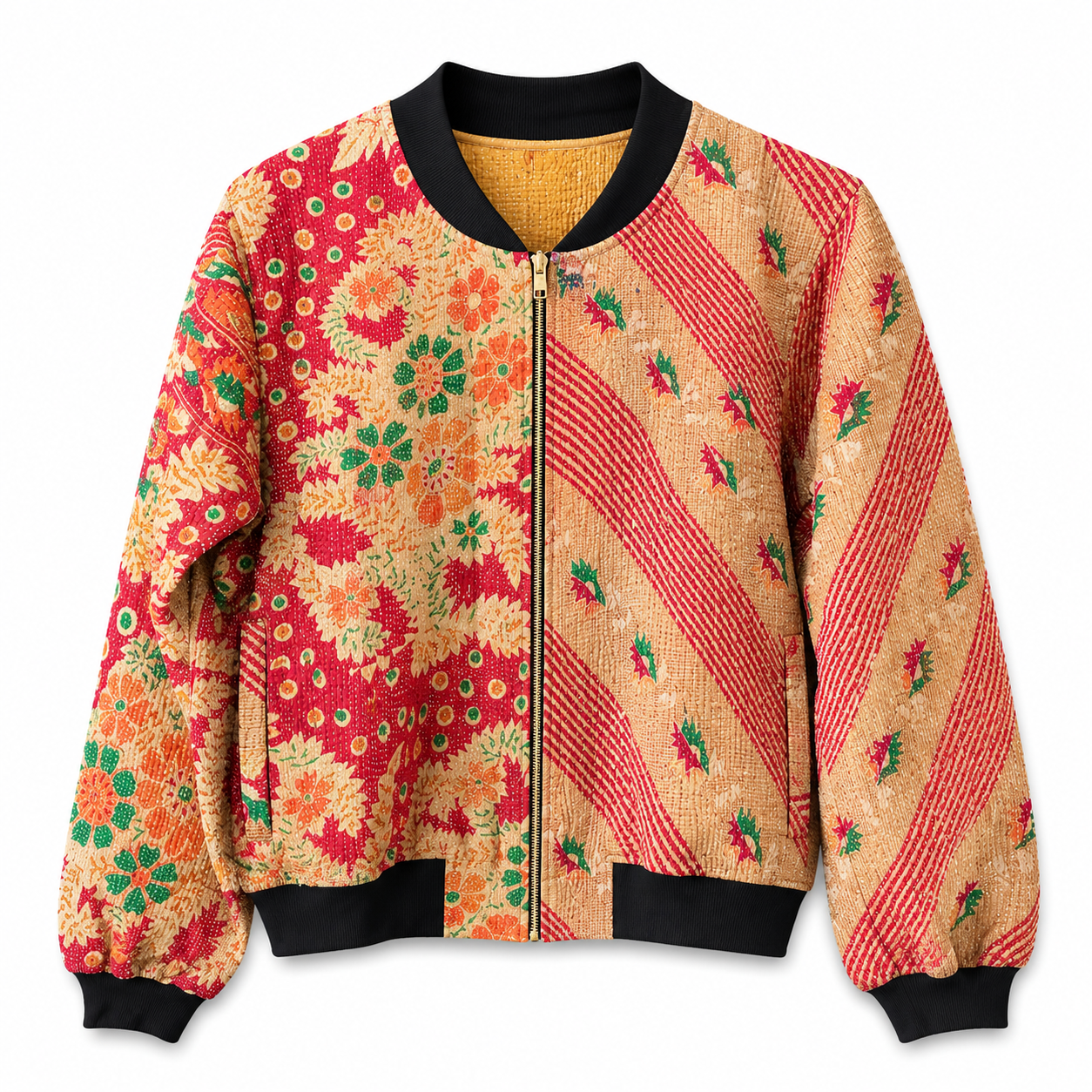 Rubana Reversible Kantha Bomber - XXL