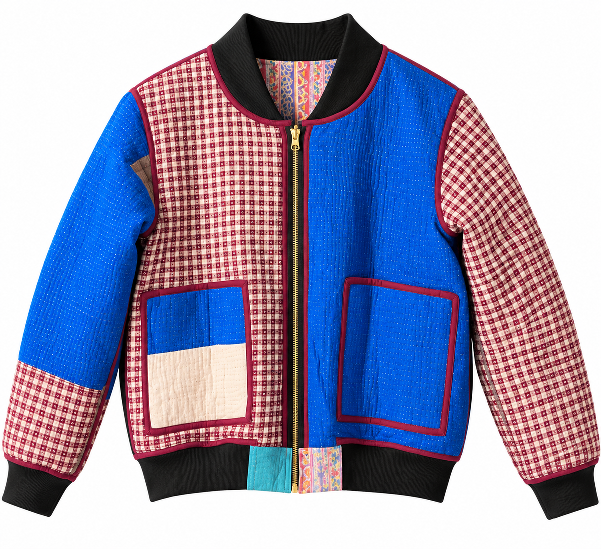 Nila Reversible Kantha Bomber - L