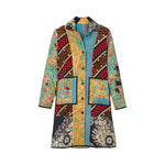Leila Coat - The Peacock Plaid - M — reversible side, front 3