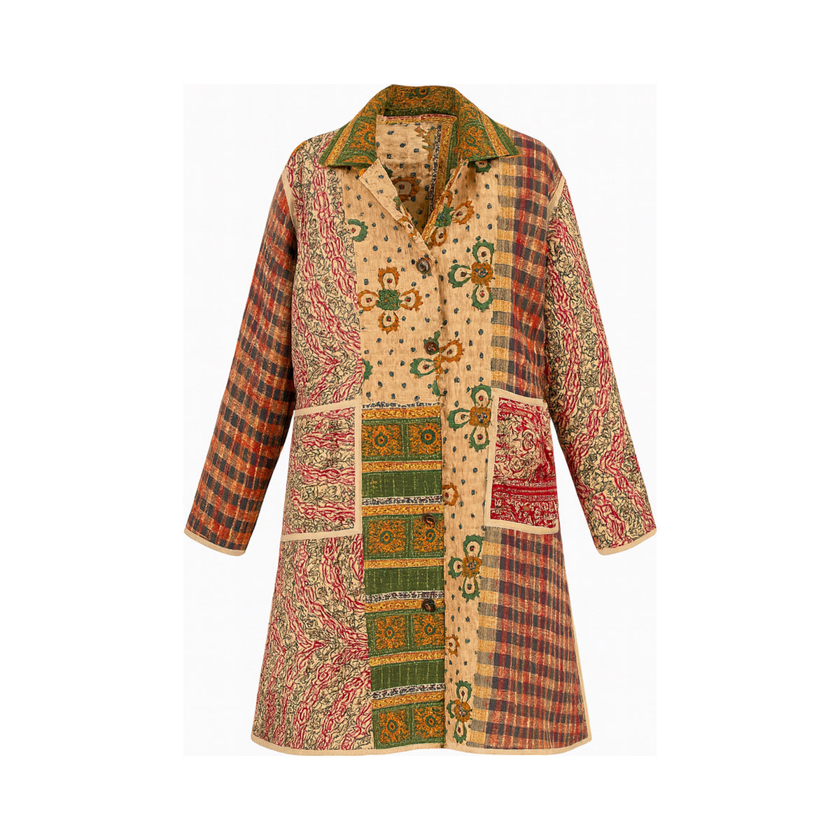 Leila Coat - The Marigold Patchwork - 3XL — detail