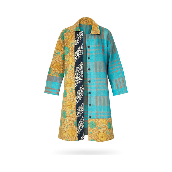 Leila Coat - The Peacock Plaid - M — front