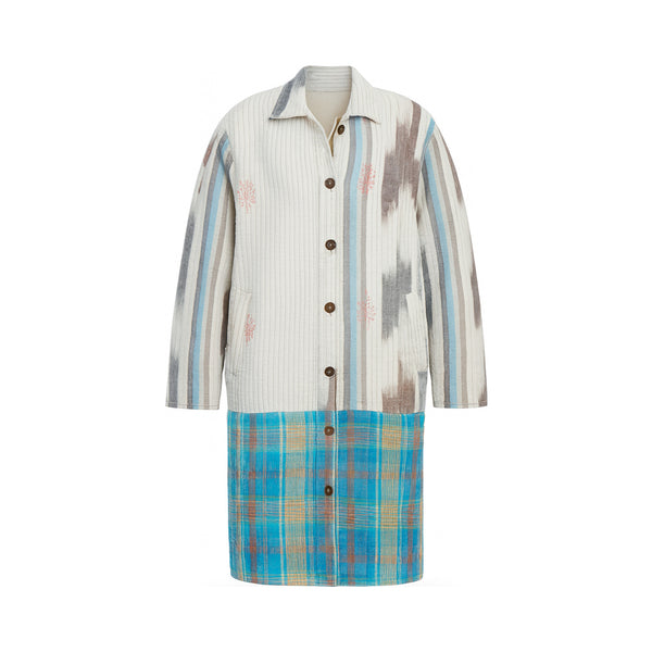 Leila Coat - The Striped Horizon - XL — front