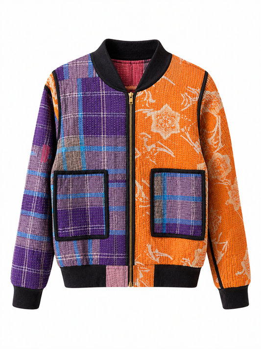 Zennat Reversible Kantha Bomber - M