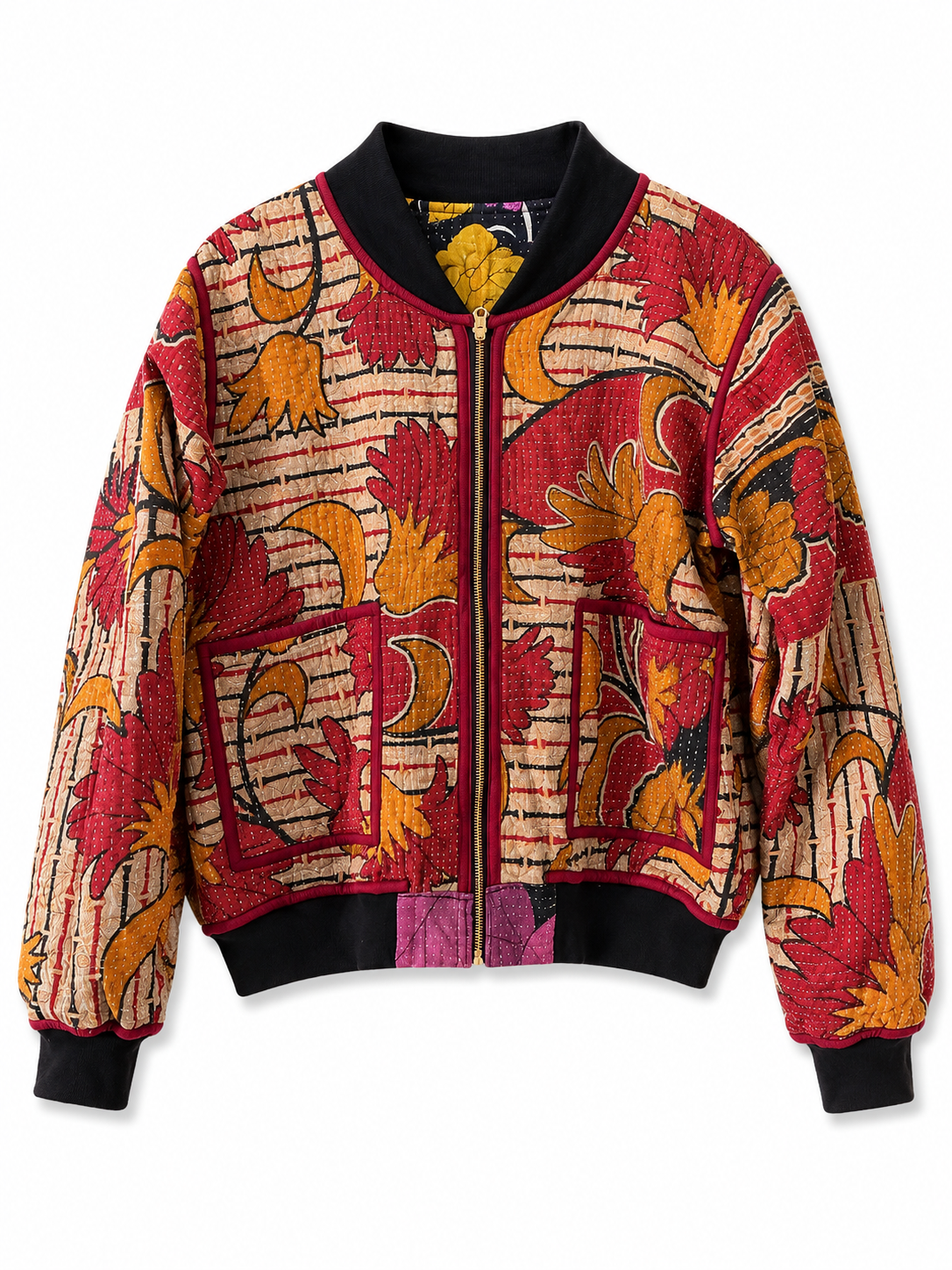 Monica Reversible Kantha Bomber - XL