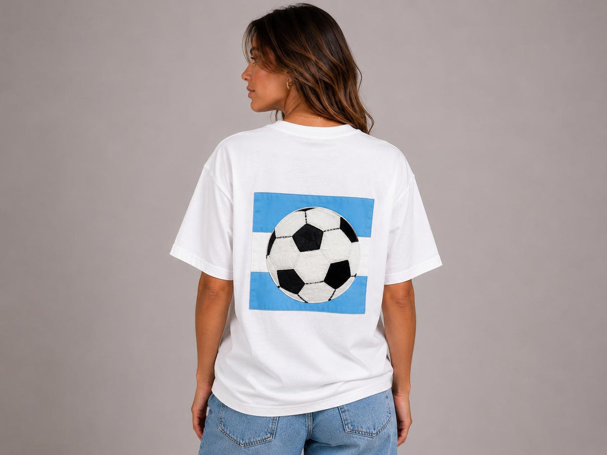 Argentina Flag Soccer Momento Tee - Unisex