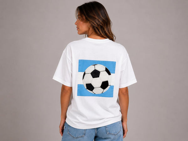 Argentina Flag Soccer Momento Tee - Unisex