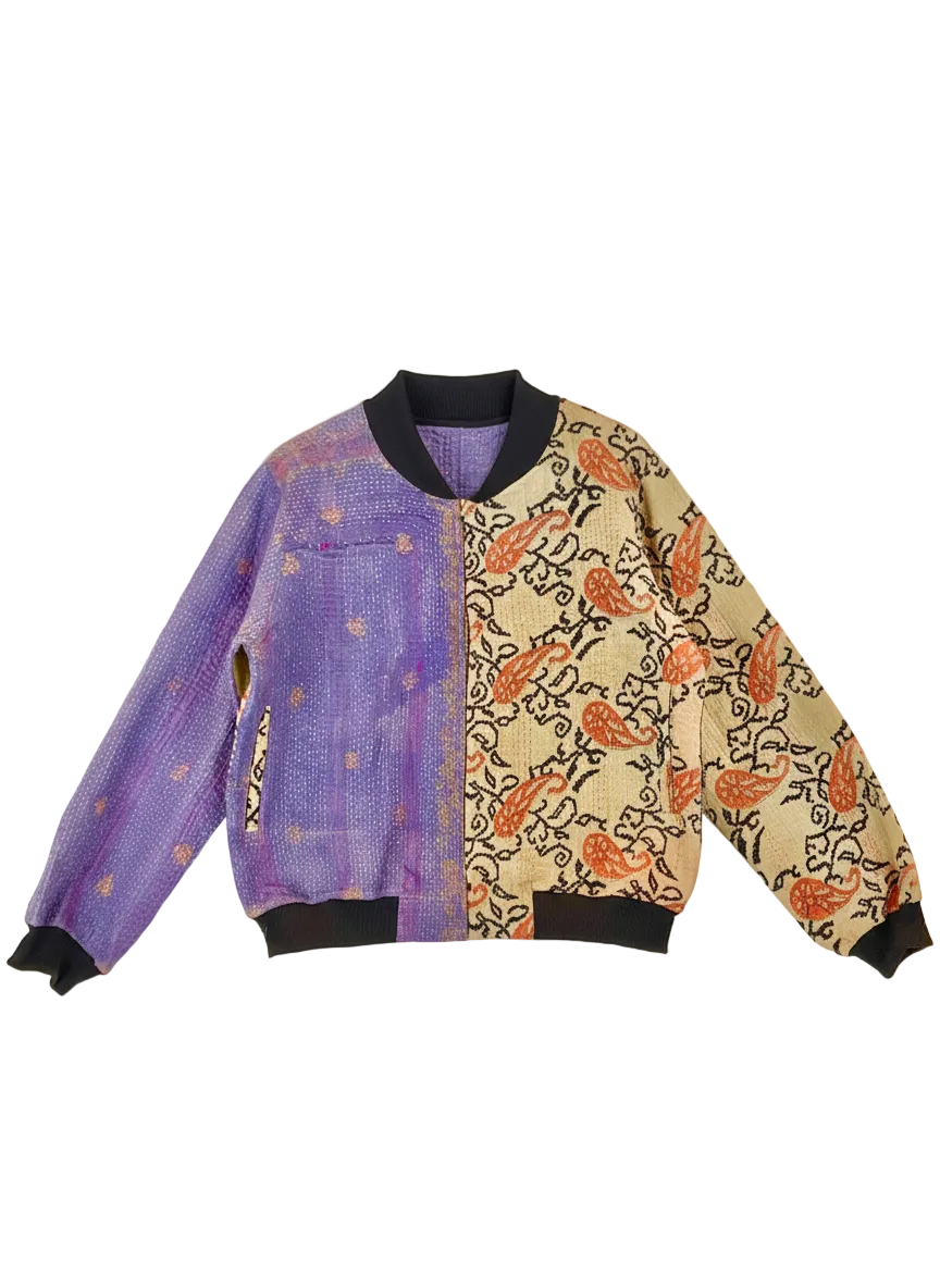 Sophia Reversible Kantha Bomber - Autumn Traditions - XL
