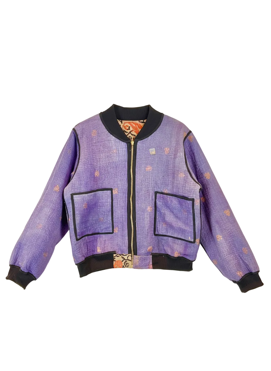 Sophia Reversible Kantha Bomber - Autumn Traditions - XL