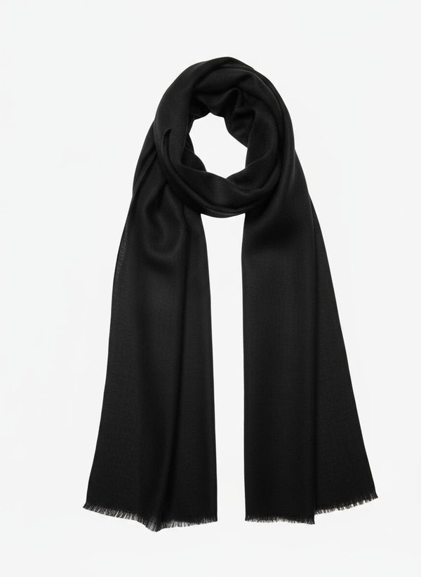 Cashmere Scarf - Floral Design Black