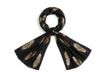 Cashmere Scarf - Black Feather 1
