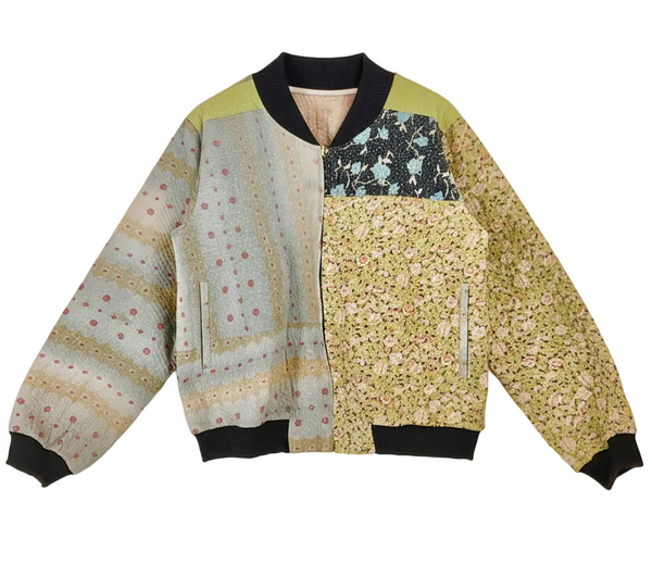 Multicolored patterned jacket on a white background