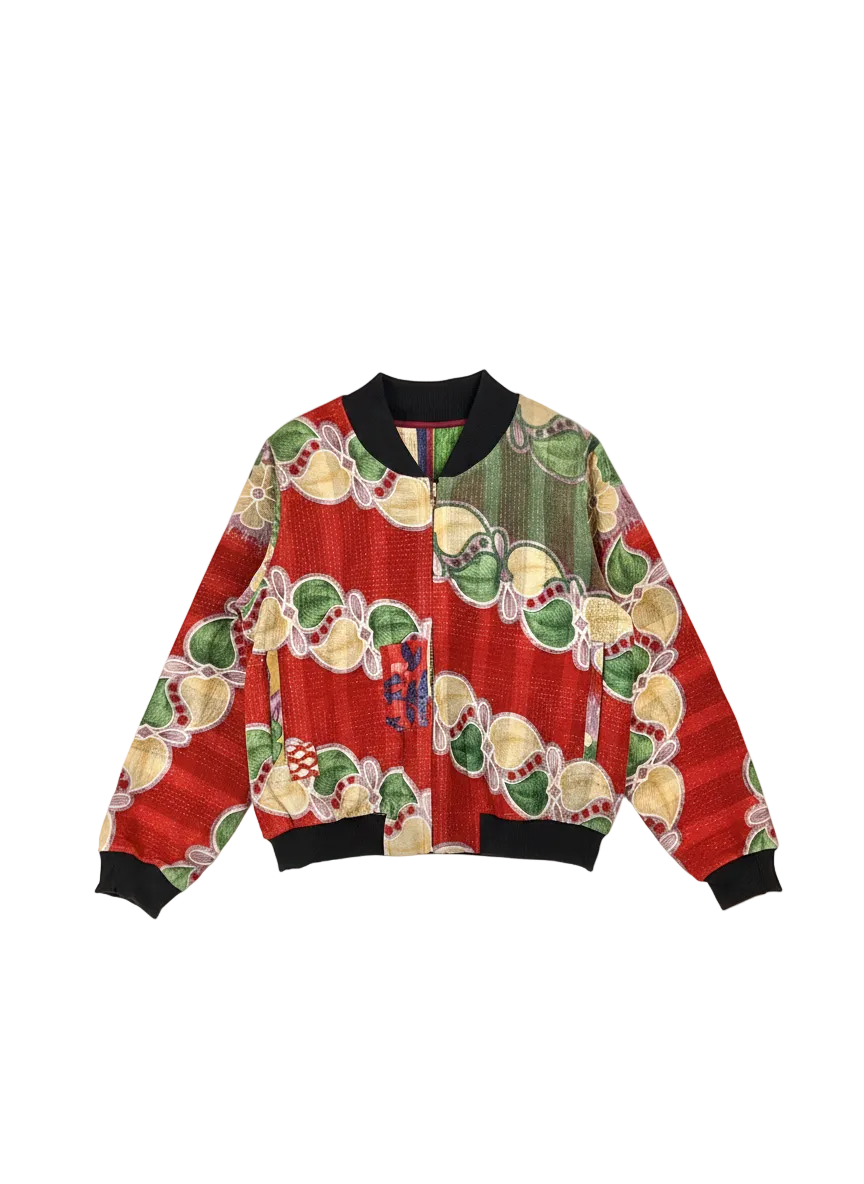 Sophia Reversible Kantha Bomber - Cornucopia Celebration - M