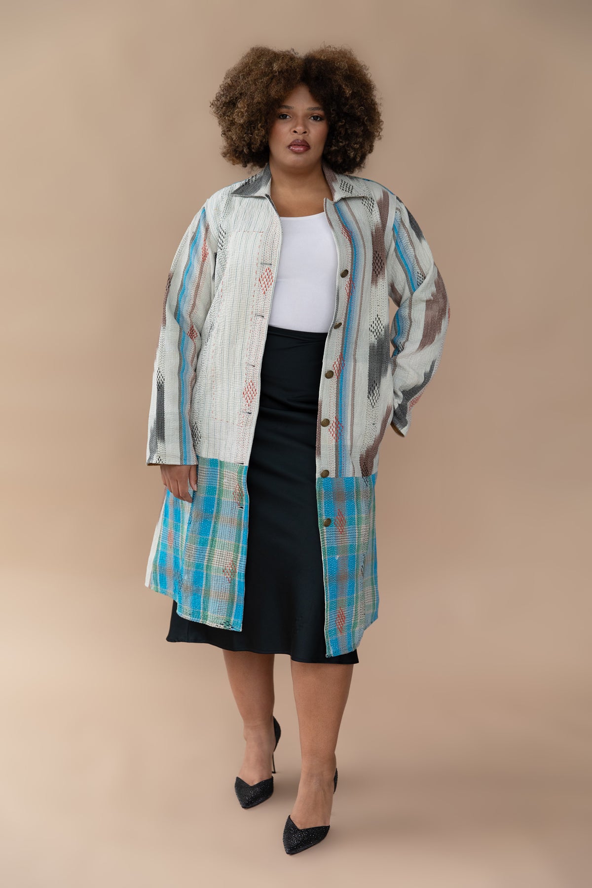Leila Coat - The Striped Horizon - XL