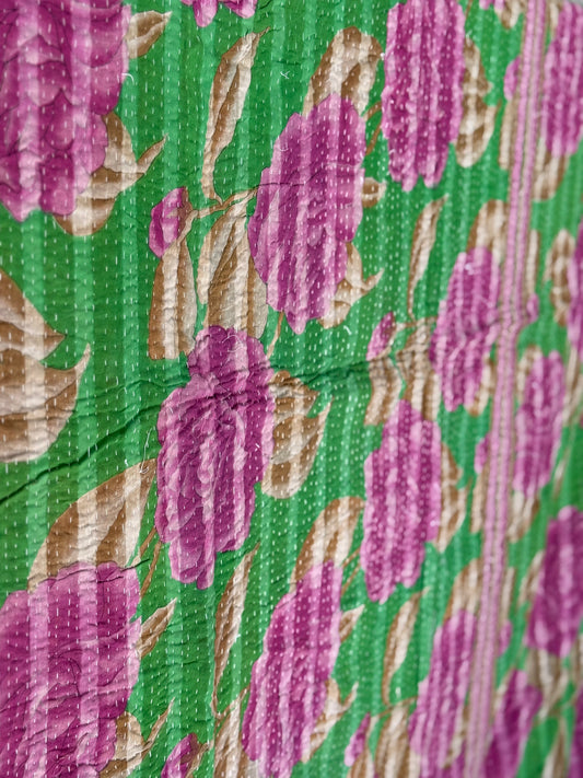 Roses and Thorns Vintage Kantha Throw