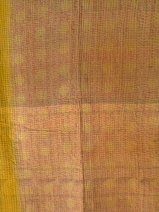 Marigold Path Vintage Kantha Throw