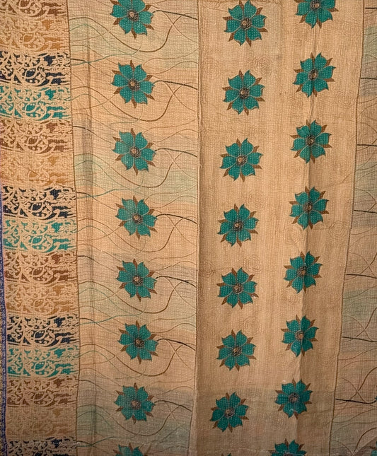 Wheat Fields Vintage Kantha Throw
