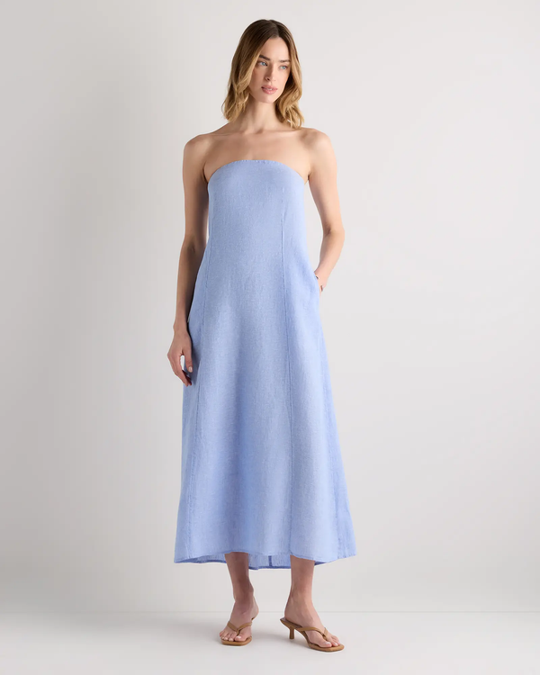 Linen Strapless Maxi Dress