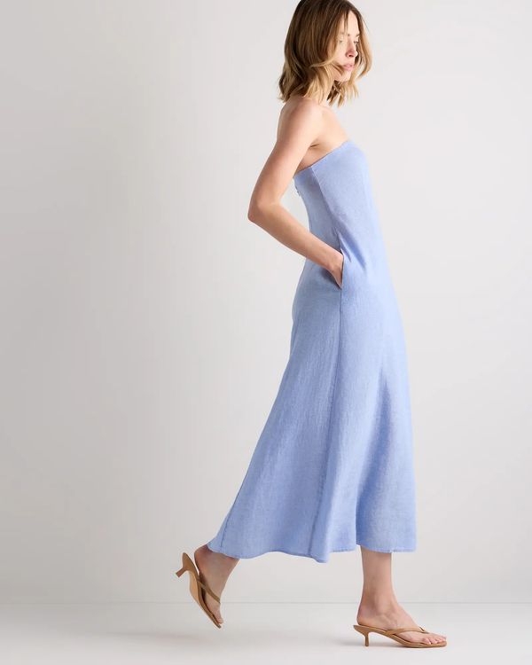 Linen Strapless Maxi Dress