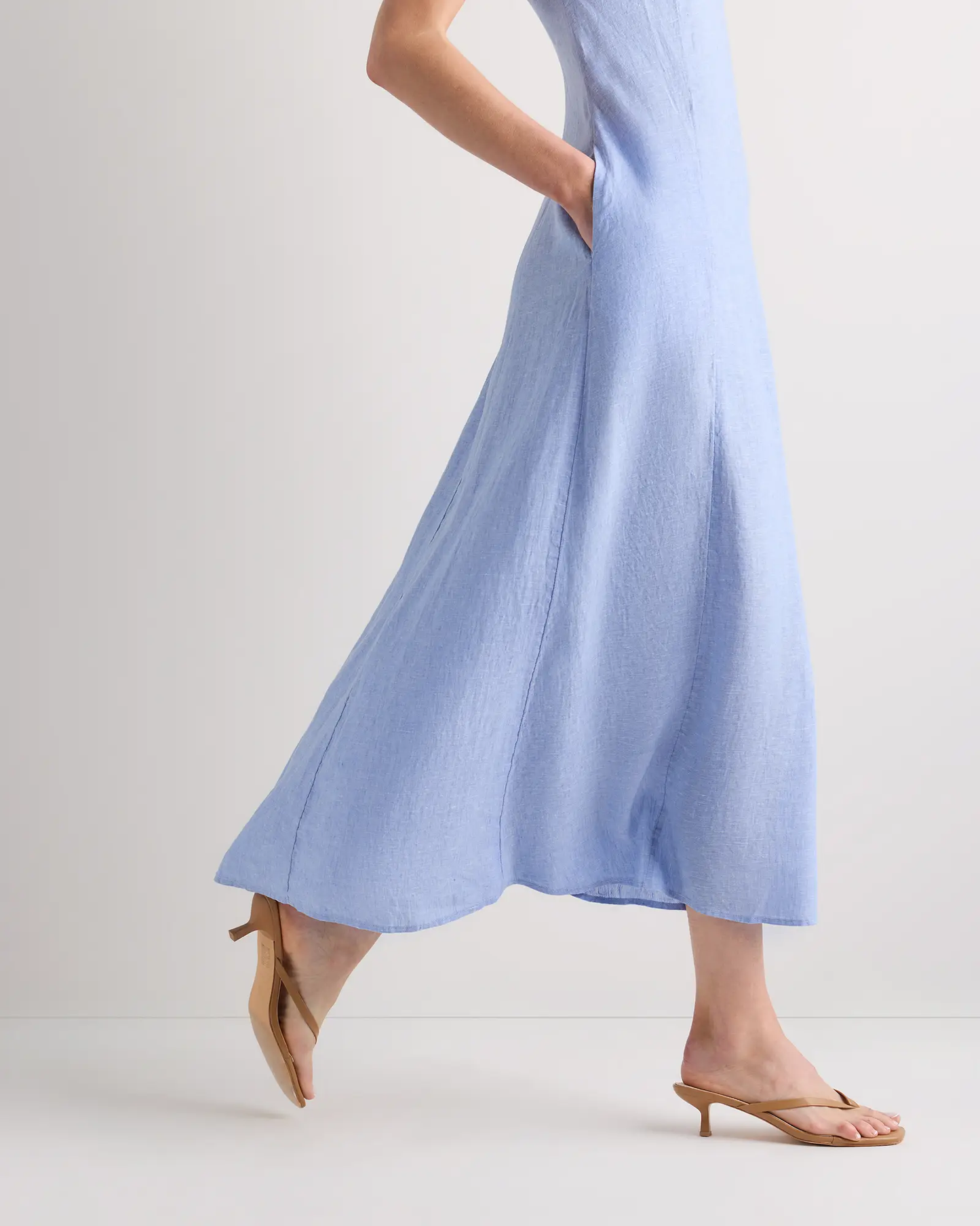 Linen Strapless Maxi Dress