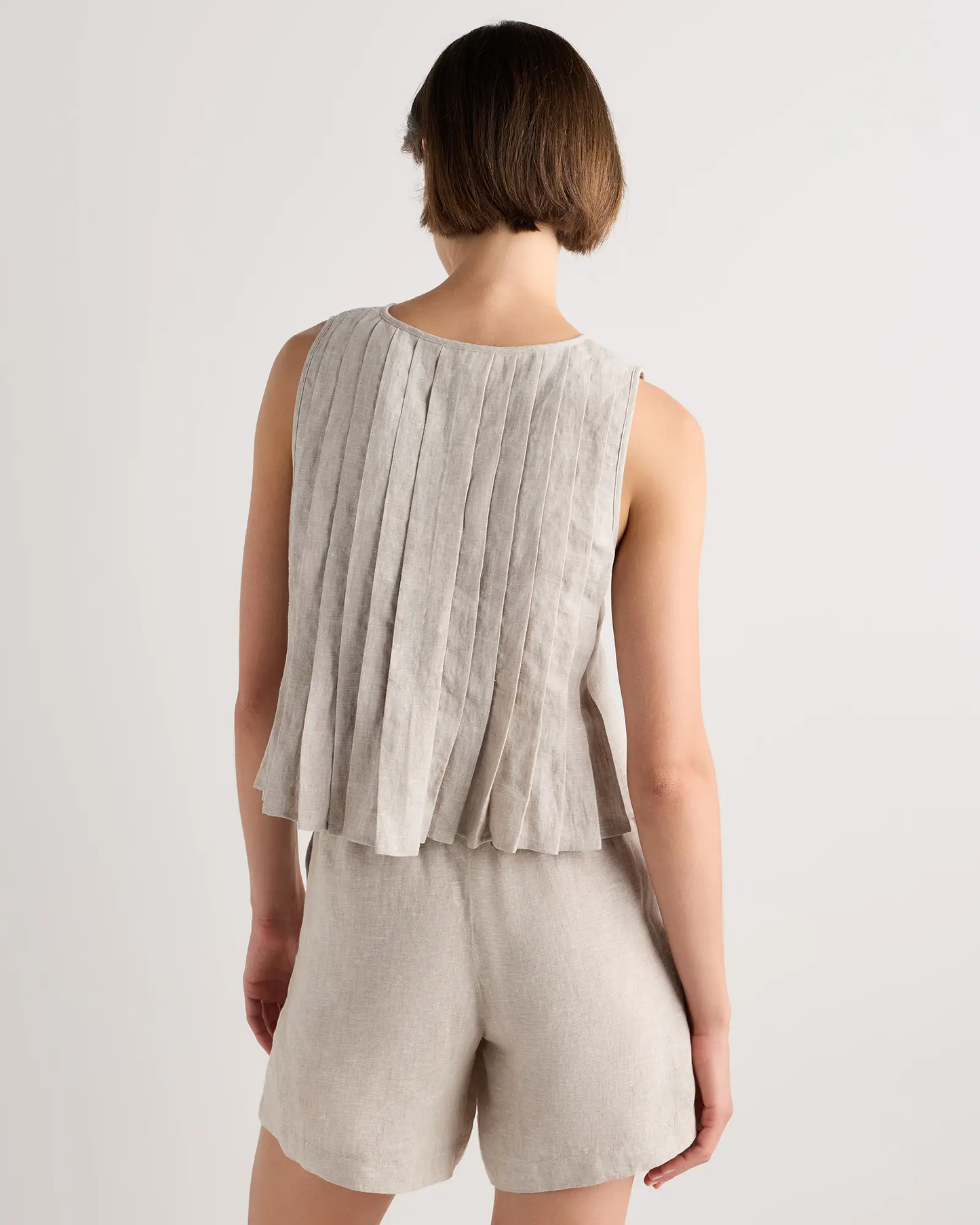 Linen Pleated Top - Women