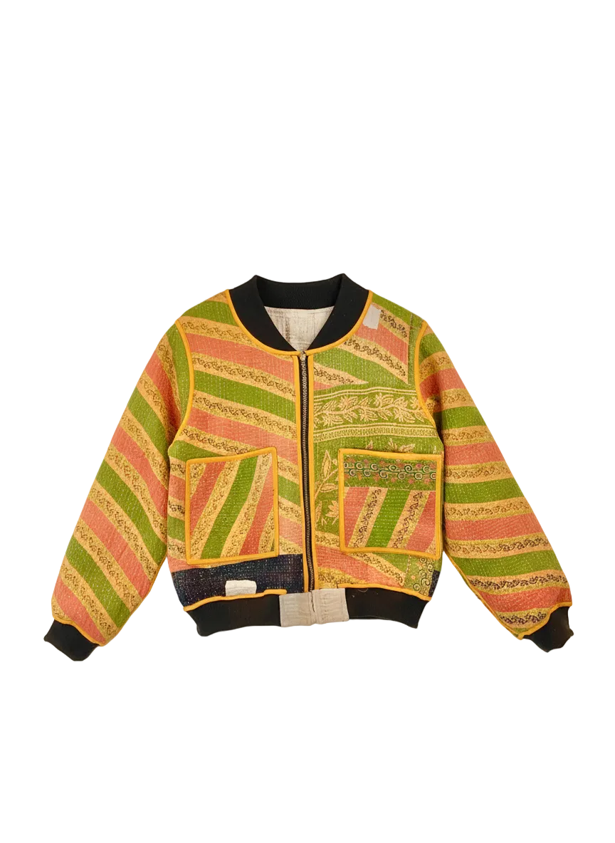 Sophia Reversible Kantha Bomber - New Chapter - L