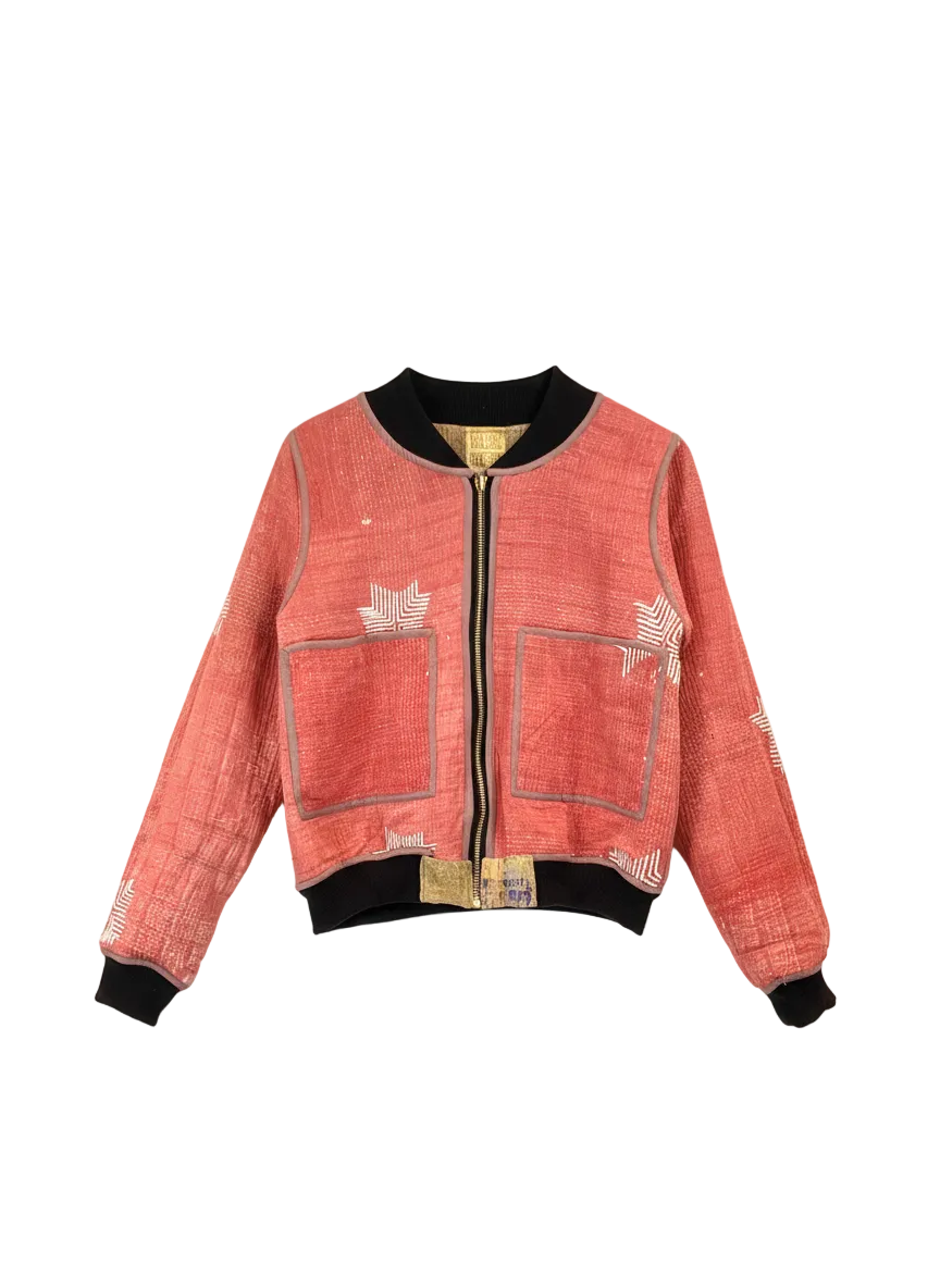 Sophia Reversible Kantha Bomber - Golden Gratitude - S