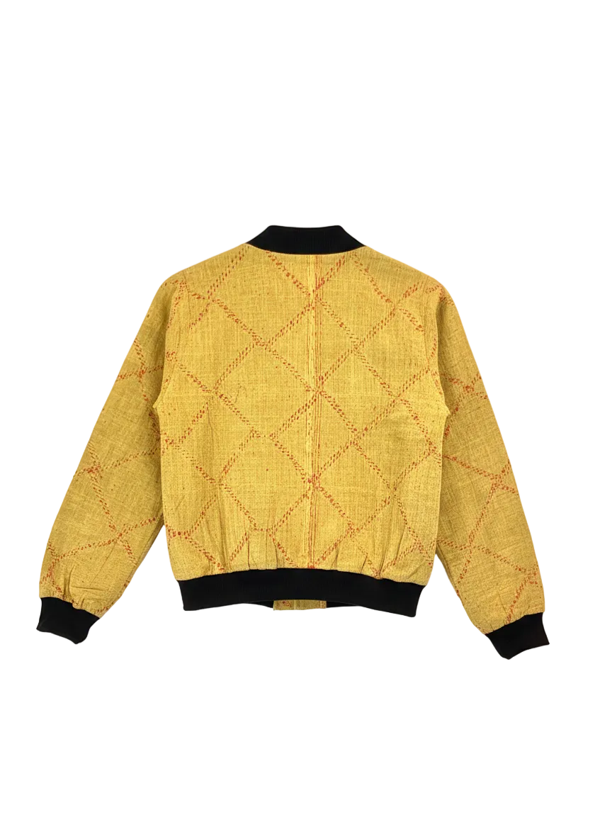 Sophia Reversible Kantha Bomber - Golden Harvest Heritage - XS