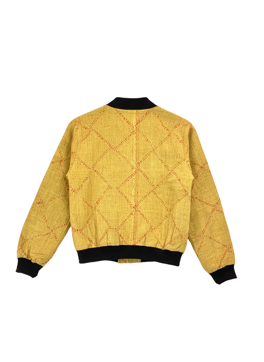 Sophia Reversible Kantha Bomber - Golden Harvest Heritage - XS