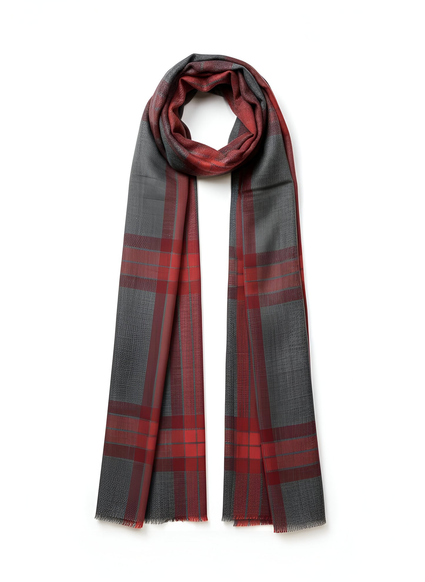 Cashmere Scarf - Grey Tartan