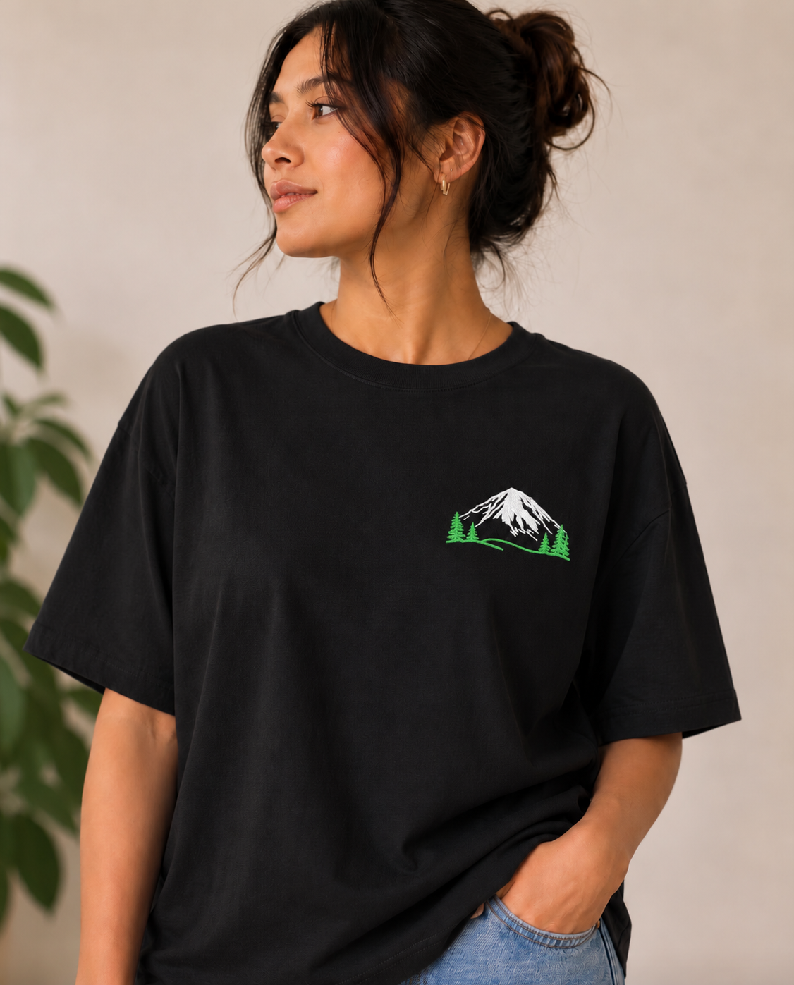 Embroidered Supima Cotton Tee - Mountain Rainier