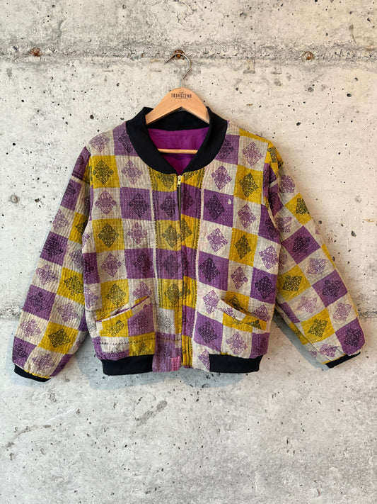 Nadia Kantha Bomber Jacket – Warm Amethyst