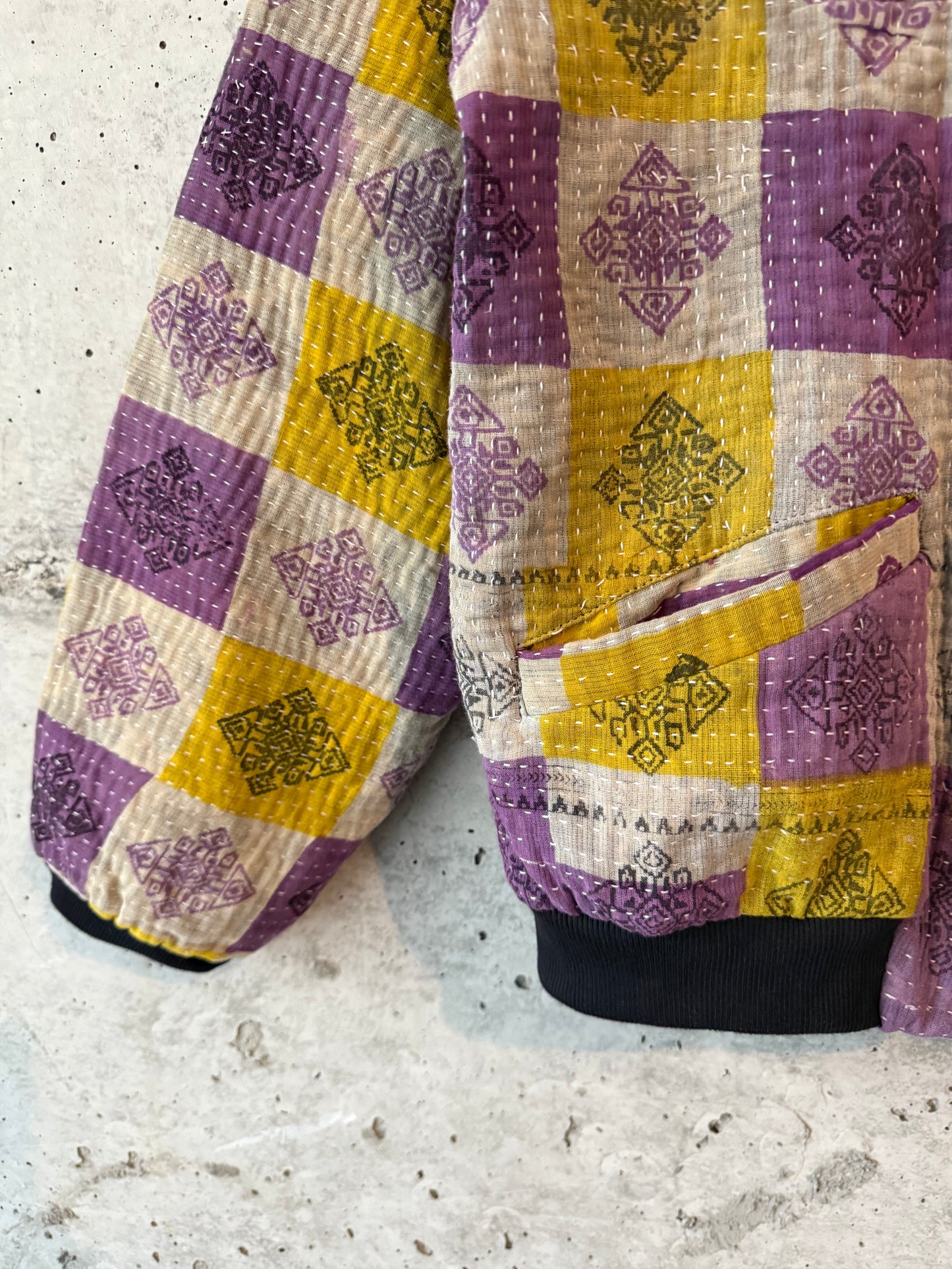 Nadia Kantha Bomber Jacket – Warm Amethyst