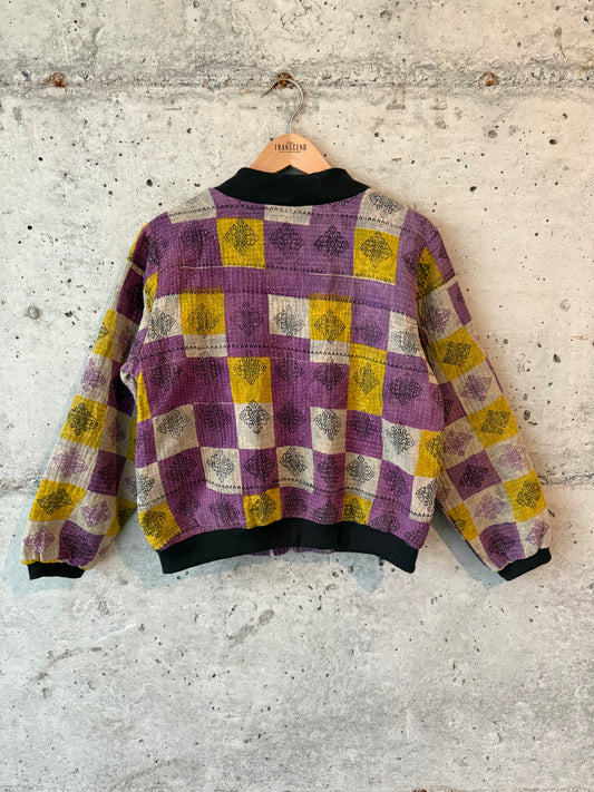 Nadia Kantha Bomber Jacket – Warm Amethyst
