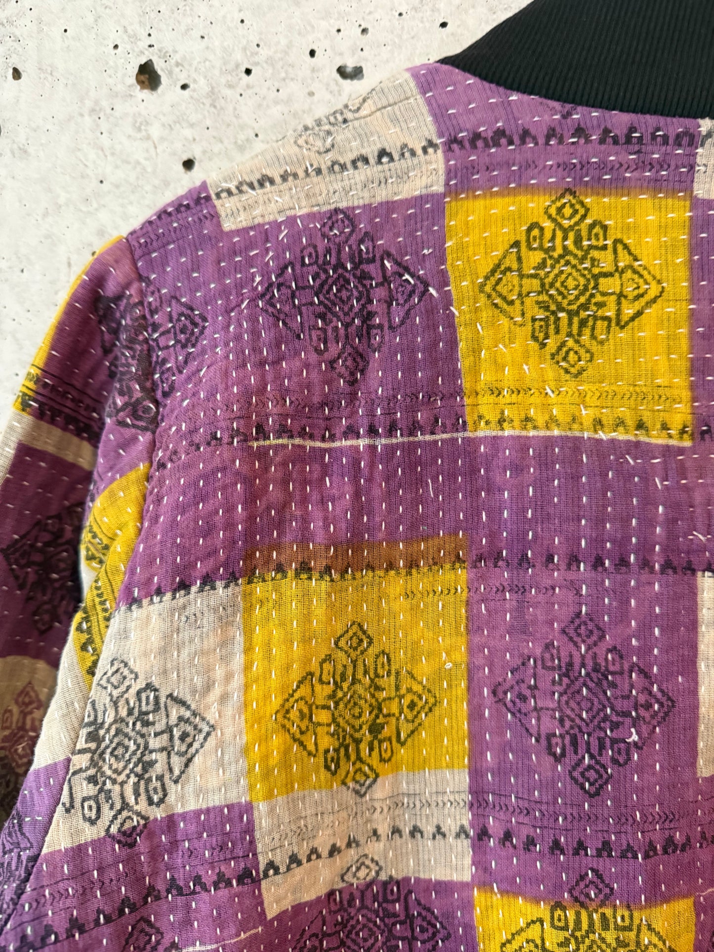 Nadia Kantha Bomber Jacket – Warm Amethyst