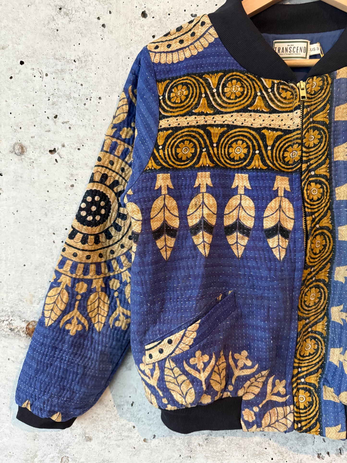 Nadia Kantha Bomber Jacket – Midnight Garden