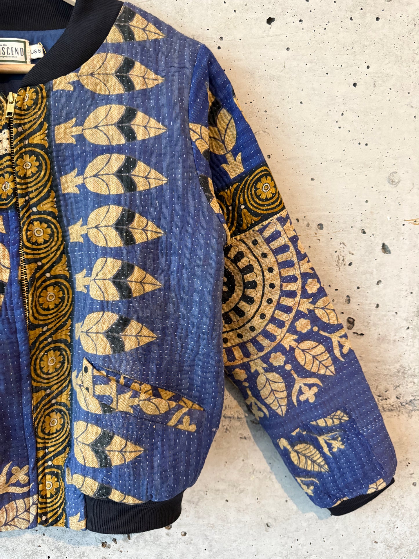 Nadia Kantha Bomber Jacket – Midnight Garden