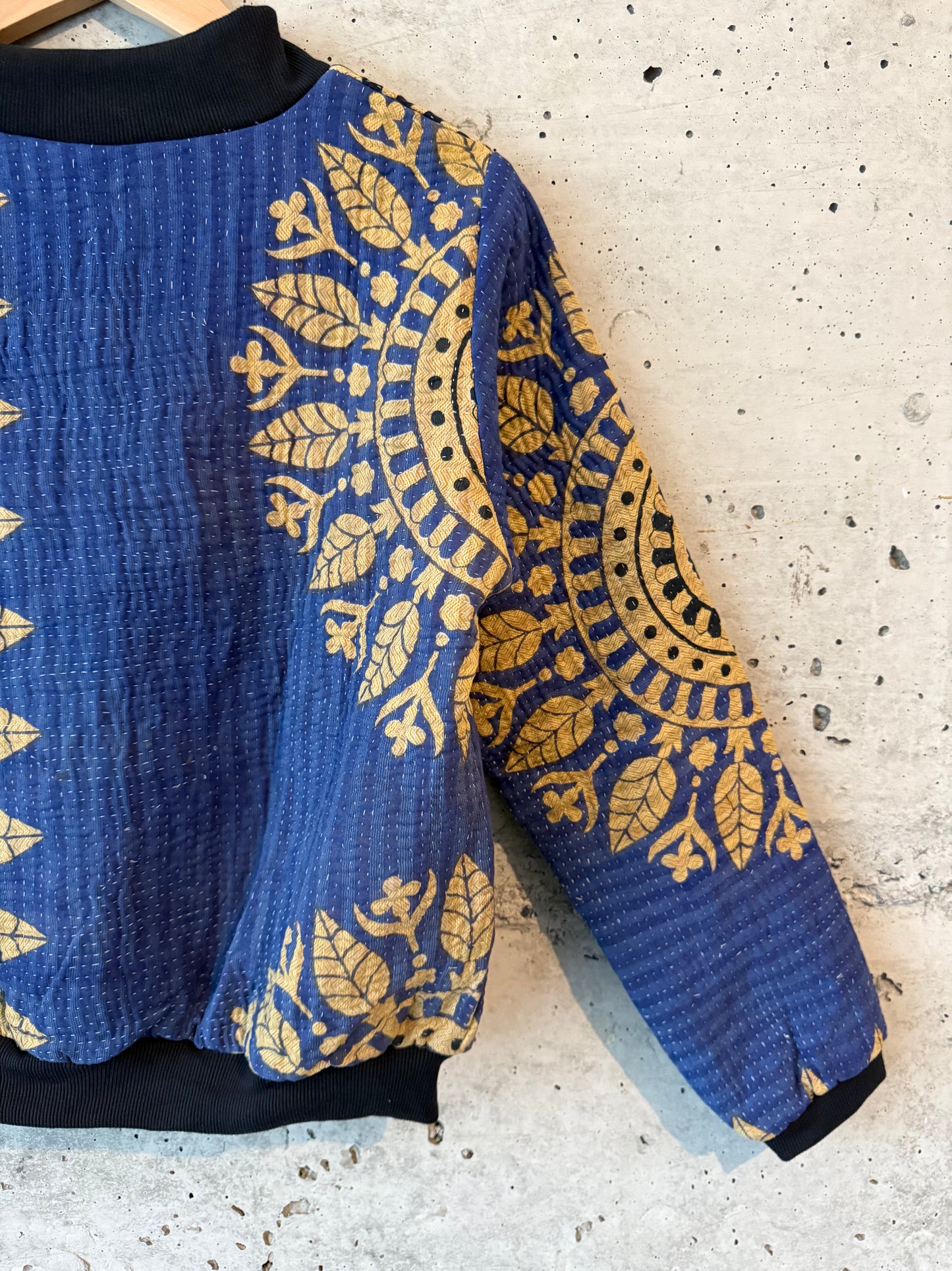 Nadia Kantha Bomber Jacket – Midnight Garden