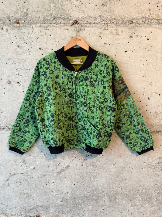 Nadia Kantha Bomber Jacket – Verdant Path