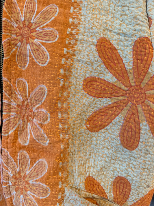 Nadia Kantha Bomber Jacket – Saffron Bloom