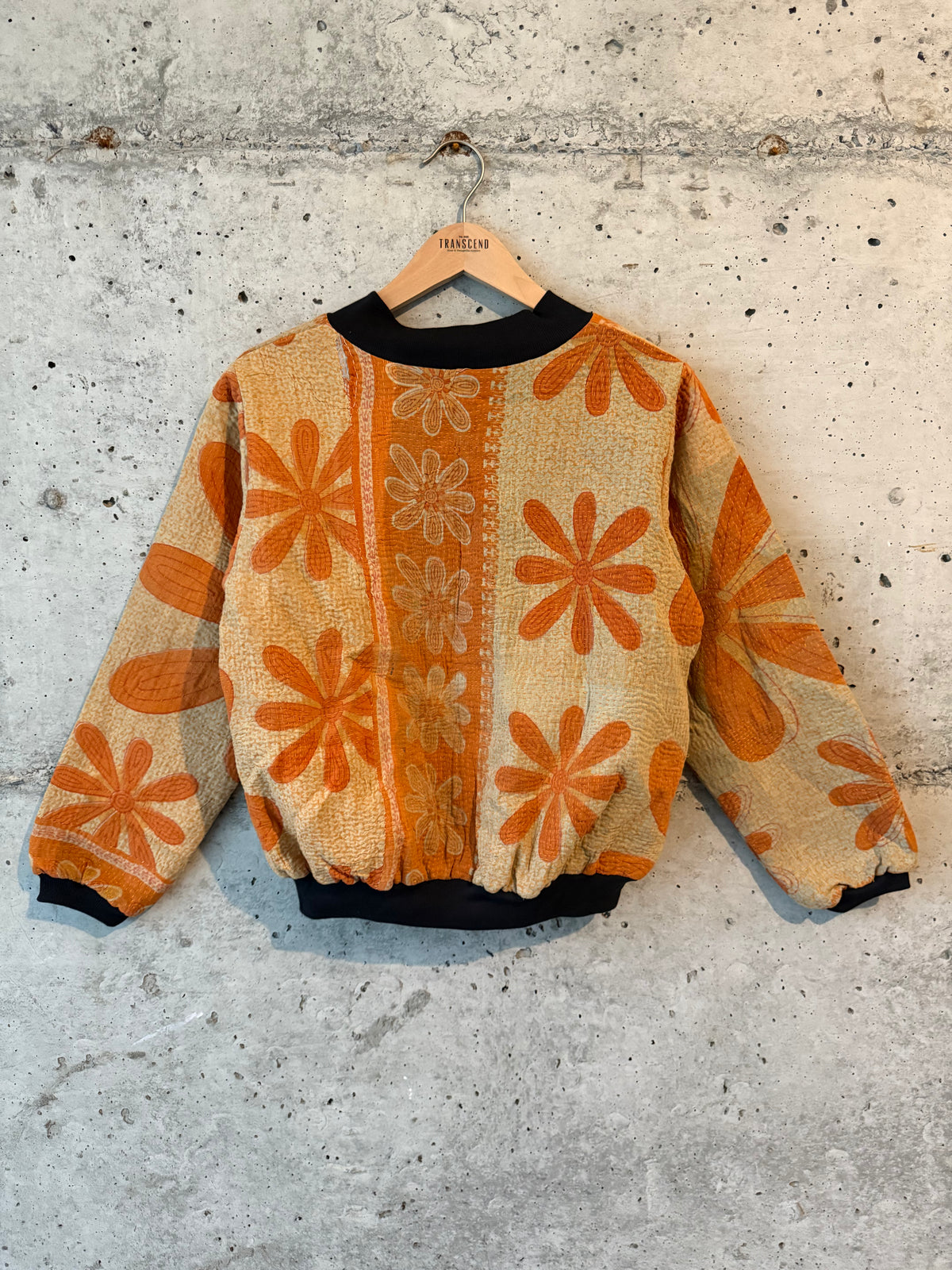 Nadia Kantha Bomber Jacket – Saffron Bloom