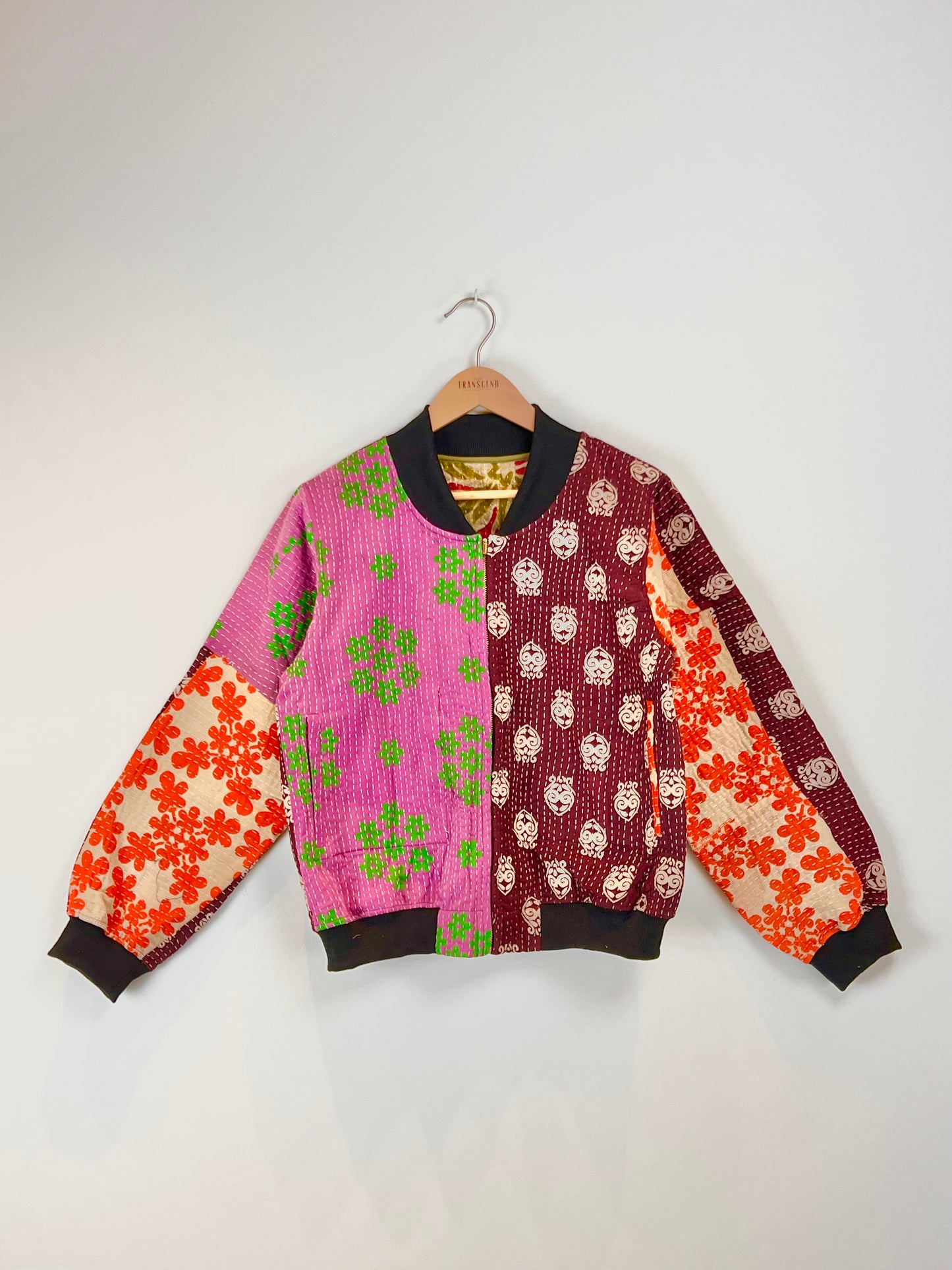 Sophia Reversible Kantha Bomber - Harvest Abundance L