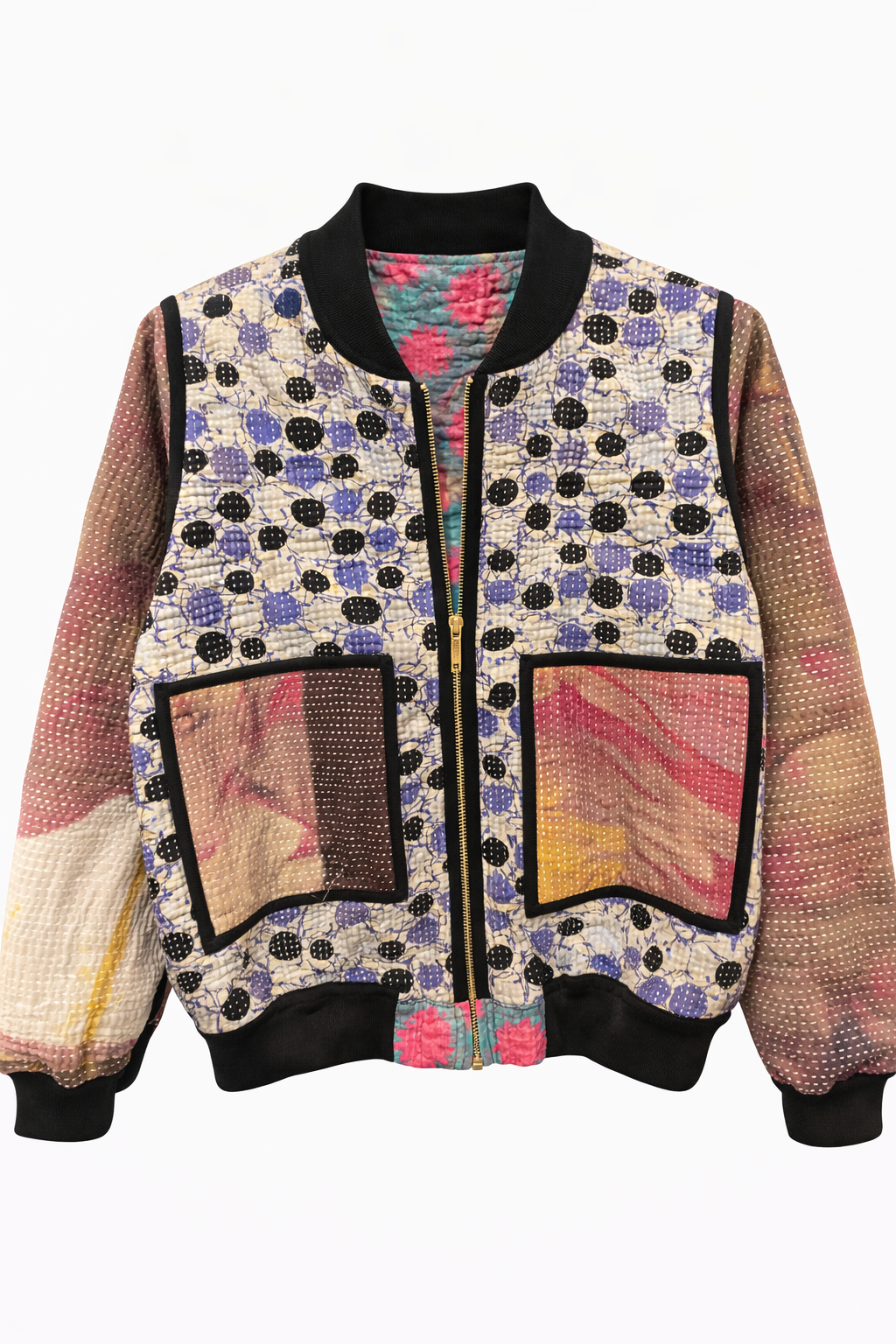 Liora Reversible Kantha Bomber - M