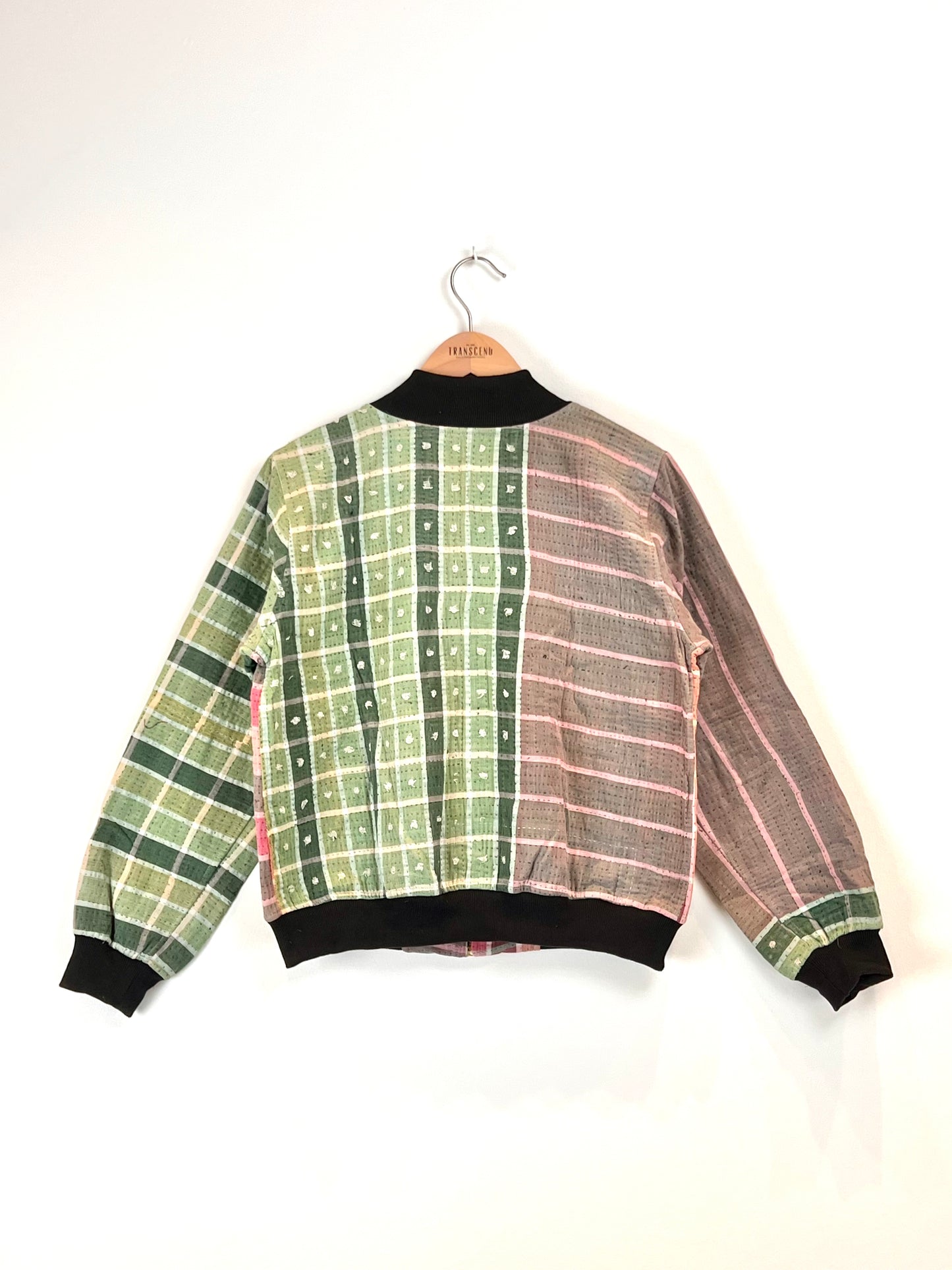 Sophia Reversible Kantha Bomber - Plaid Blessing M