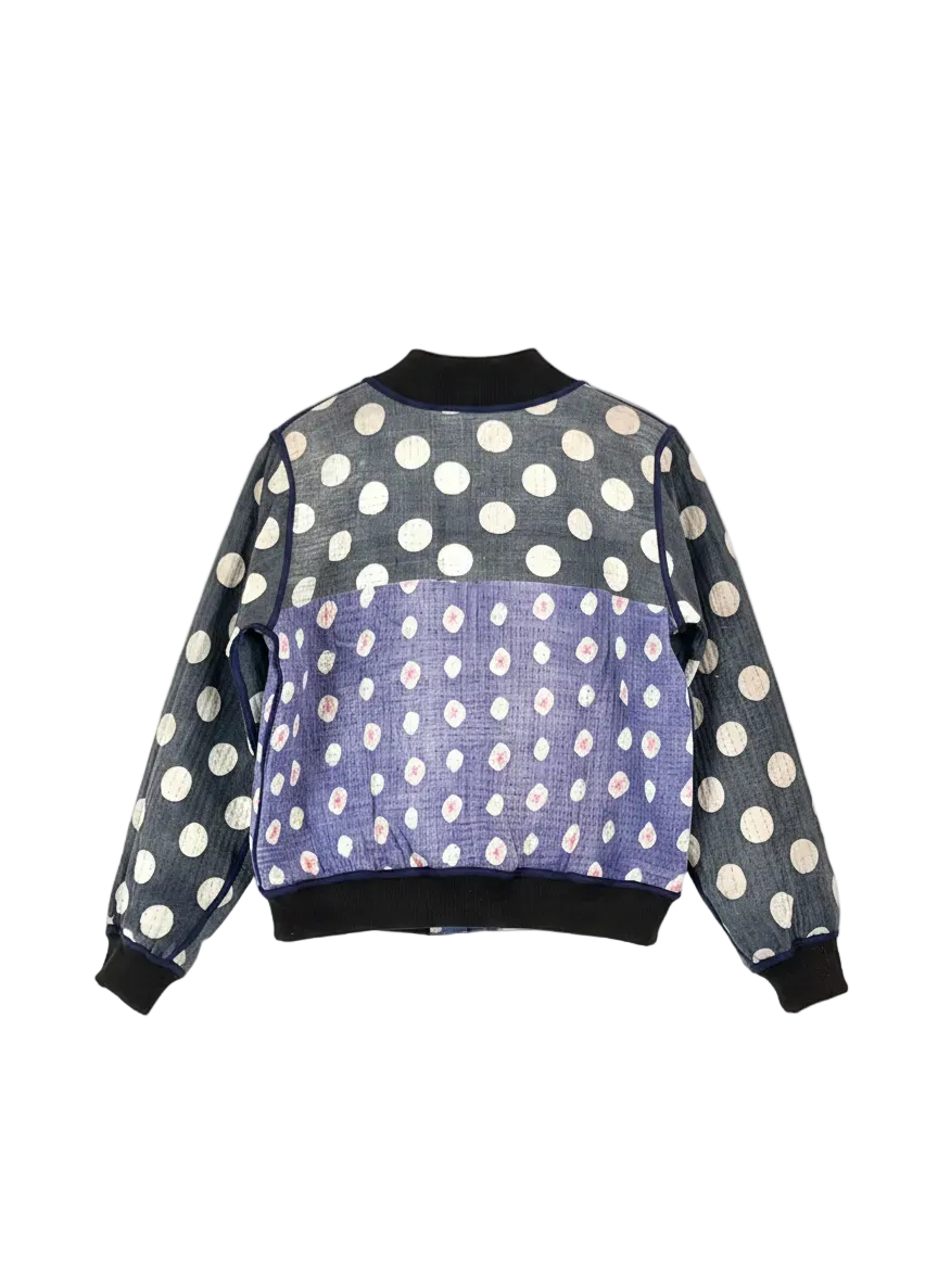 Sophia Reversible Kantha Bomber - Autumn Plaid Blessing - M