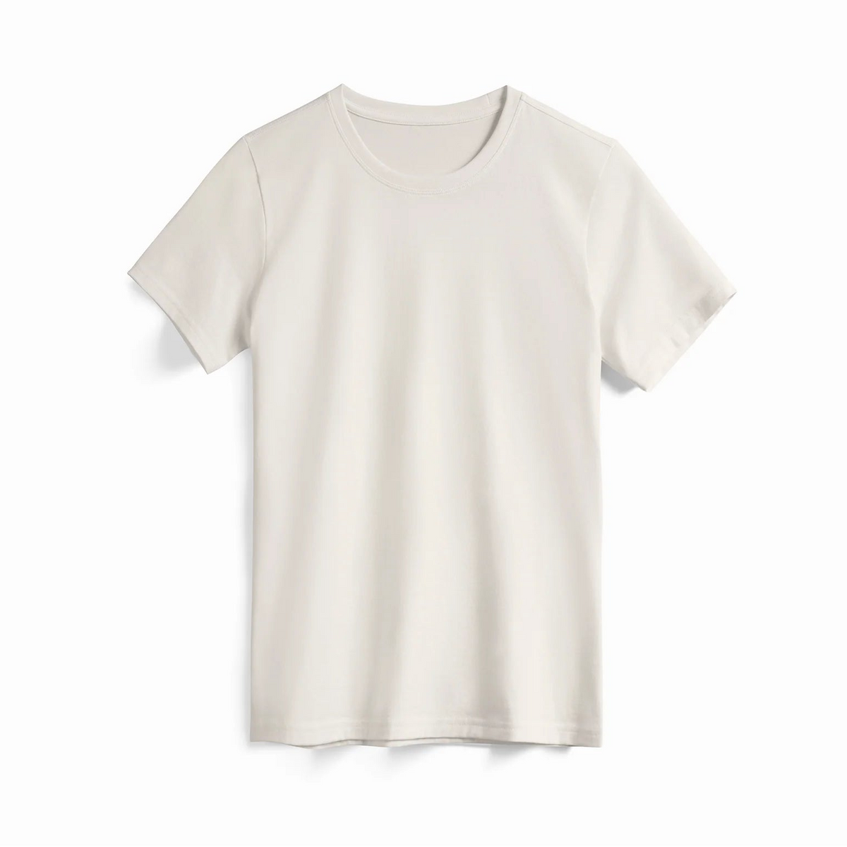 Beige t-shirt on a white background