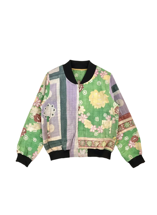 Sophia Reversible Kantha Bomber - New Leaf - M